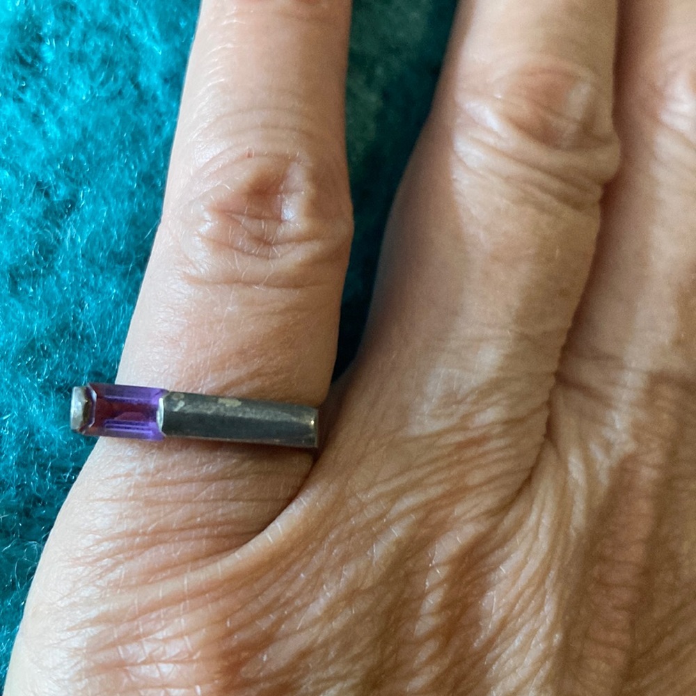 SOLD-Vintage Sterling Silver ring with amethyst, size 6